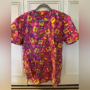 SpongeBob Print Scrub Top